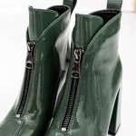 Botine Dama cu toc gros M03-03B Verde » MeiMei.Ro