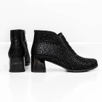Botine Dama cu toc gros KD3-1A Negru » MeiMei.Ro