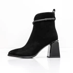 Botine Dama cu toc gros K143-55-A241A Negru » MeiMei.Ro