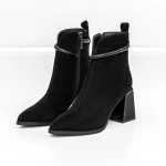 Botine Dama cu toc gros K143-55-A241A Negru » MeiMei.Ro