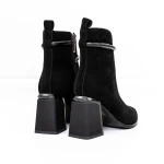 Botine Dama cu toc gros K143-55-A241A Negru » MeiMei.Ro