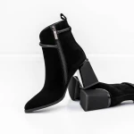 Botine Dama cu toc gros K143-55-A241A Negru » MeiMei.Ro