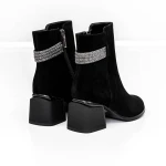 Botine Dama cu toc gros K577-37B Negru » MeiMei.Ro