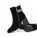 Botine Dama cu toc gros K577-37B Negru » MeiMei.Ro