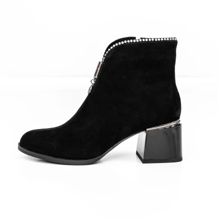 Botine Dama cu toc gros KD18-30A Negru » MeiMei.Ro