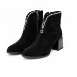 Botine Dama cu toc gros KD18-30A Negru » MeiMei.Ro