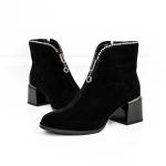 Botine Dama cu toc gros KD18-30A Negru » MeiMei.Ro