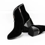 Botine Dama cu toc gros KD18-30A Negru » MeiMei.Ro