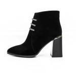 Botine Dama cu toc gros M01-01A Negru » MeiMei.Ro