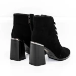 Botine Dama cu toc gros M01-01A Negru » MeiMei.Ro