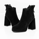 Botine Dama cu toc gros M03-05A Negru » MeiMei.Ro