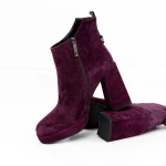 Botine Dama cu toc gros M03-05B Visiniu » MeiMei.Ro