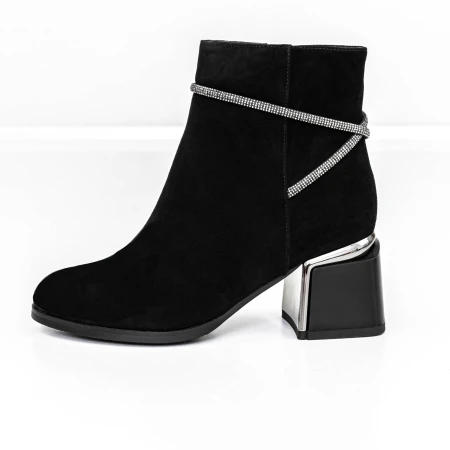 Botine Dama cu toc gros M07-01A Negru » MeiMei.Ro