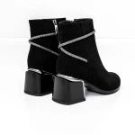 Botine Dama cu toc gros M07-01A Negru » MeiMei.Ro