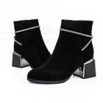 Botine Dama cu toc gros M07-01A Negru » MeiMei.Ro