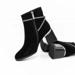 Botine Dama cu toc gros M07-01A Negru » MeiMei.Ro