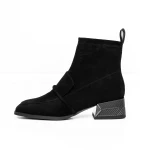 Botine Dama cu toc gros M12-01A Negru » MeiMei.Ro