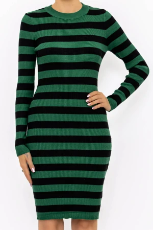 Rochie Dama NG-2370 Verde-Negru » MeiMei.Ro