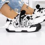 Pantofi Sport Dama 3S10 Negru-Alb » MeiMei.Ro