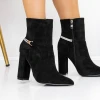 Botine Dama cu Toc gros 3XKK29 Negru | Mei