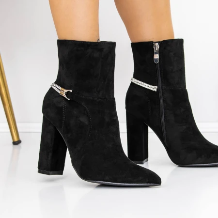 Botine Dama cu Toc gros 3XKK29 Negru » MeiMei.Ro