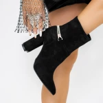 Botine Dama cu Toc gros 3XKK29 Negru » MeiMei.Ro