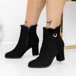 Botine Dama cu Toc gros 3FZ1 Negru » MeiMei.Ro