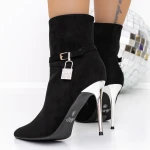 Botine Dama cu Toc subtire 3XKK31 Negru » MeiMei.Ro