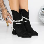 Botine Dama cu Toc gros 3JF11 Negru » MeiMei.Ro