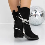 Botine Dama cu Toc gros 3JF11 Negru » MeiMei.Ro