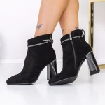 Botine Dama cu Toc gros si platforma 3C3 Negru » MeiMei.Ro