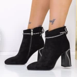 Botine Dama cu Toc gros si platforma 3C3 Negru » MeiMei.Ro