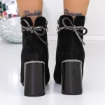 Botine Dama cu Toc gros si platforma 3C3 Negru » MeiMei.Ro