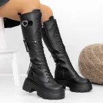 Cizme Dama cu Platforma 3WL18 Negru » MeiMei.Ro