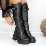 Cizme Dama cu Platforma 3WL18 Negru » MeiMei.Ro