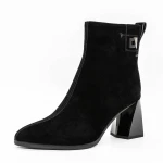 Botine Dama cu Toc gros K5826-5049C Negru » MeiMei.Ro