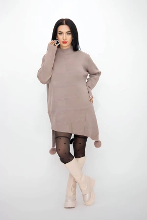 Pulover Dama M2609 Bej inchis » MeiMei.Ro