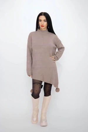Pulover Dama M2609 Bej inchis » MeiMei.Ro