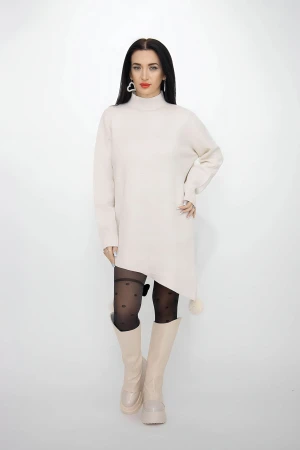 Pulover Dama M2609 Bej Deschis » MeiMei.Ro