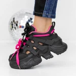 Pantofi Sport Dama 3WL120 Negru-Roz » MeiMei.Ro