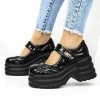 Pantofi cu Platforma 3WL167 Negru Lucios | Mei
