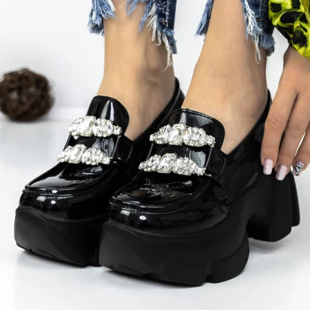 Pantofi cu Platforma 3WL87 Negru » MeiMei.Ro