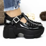 Pantofi cu Platforma 3WL88 Negru » MeiMei.Ro