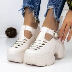 Pantofi cu Platforma 3WL88 Bej » MeiMei.Ro