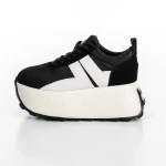 Pantofi Sport Dama cu Platforma 3WL121 Negru » MeiMei.Ro