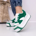 Pantofi Sport Dama cu Platforma 3XJ113 Verde » MeiMei.Ro