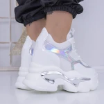 Pantofi Sport Dama cu Platforma 3WL132 Alb » MeiMei.Ro