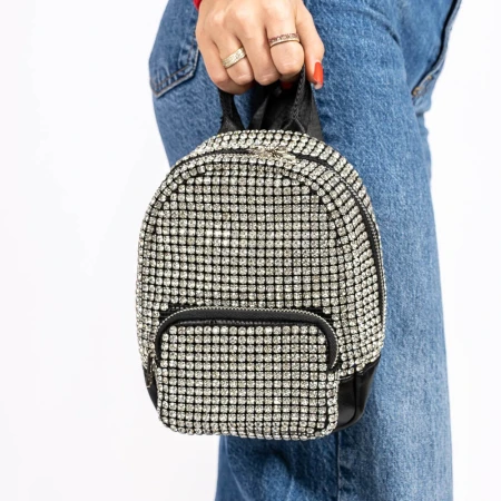 Rucsac Dama 963 Negru-Argintiu » MeiMei.Ro