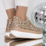 Pantofi Sport Dama 3WL198 Beige Leopard » MeiMei.Ro