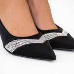 Pantofi cu Toc subtire 3XKK67 Negru » MeiMei.Ro